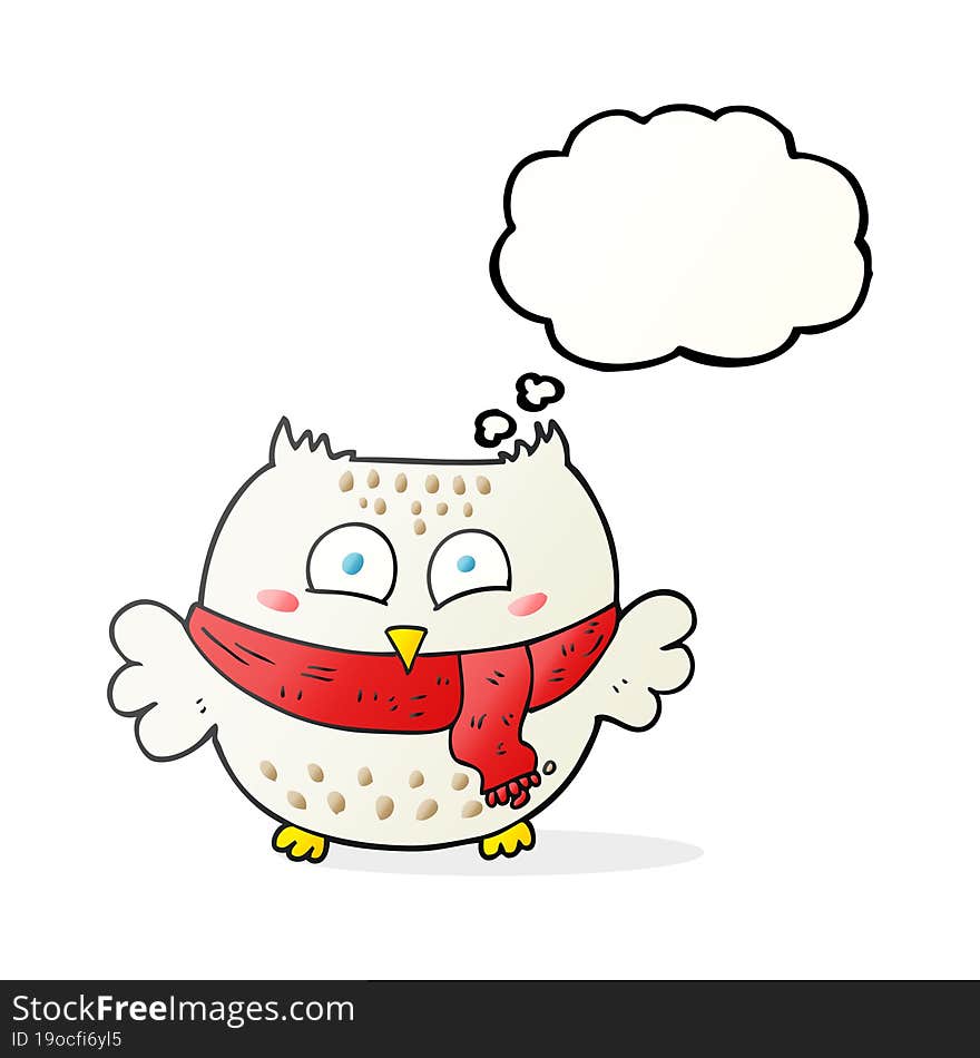 thought bubble cartoon owl