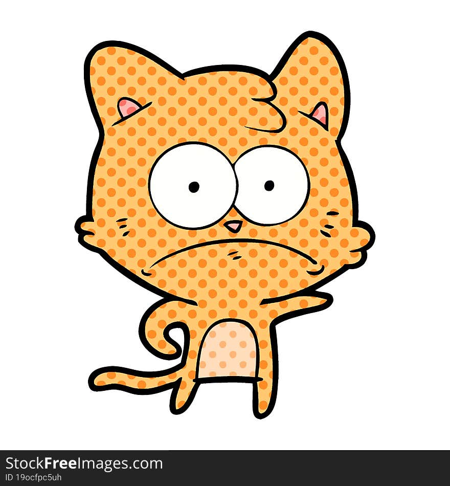 cartoon nervous cat. cartoon nervous cat