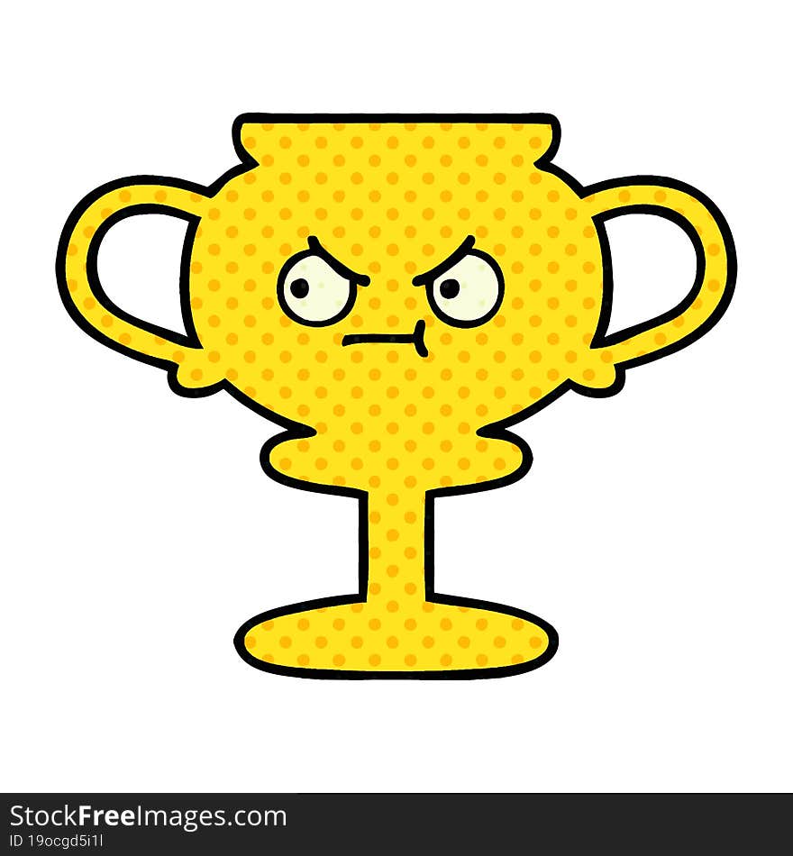 Comic Book Style Cartoon Trophy