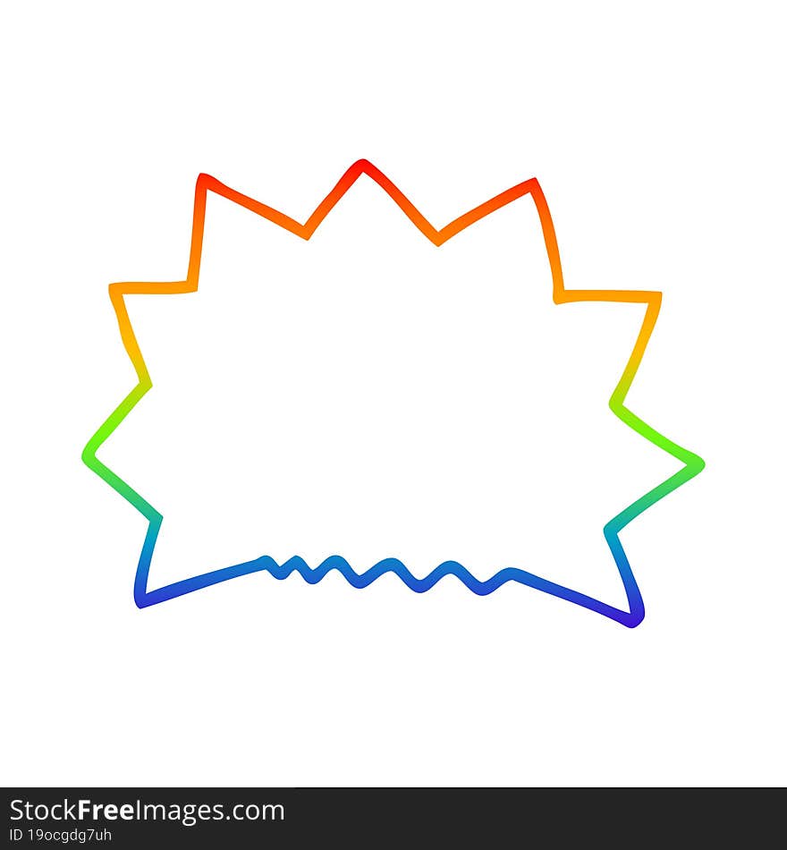 Rainbow Gradient Line Drawing Cartoon Big  Bang Explosion