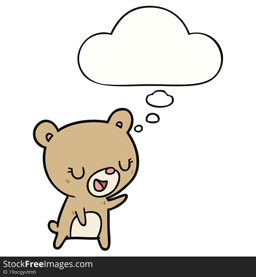 cartoon bear and thought bubble