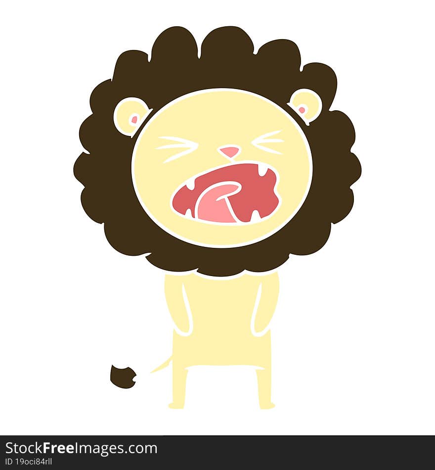 flat color style cartoon lion