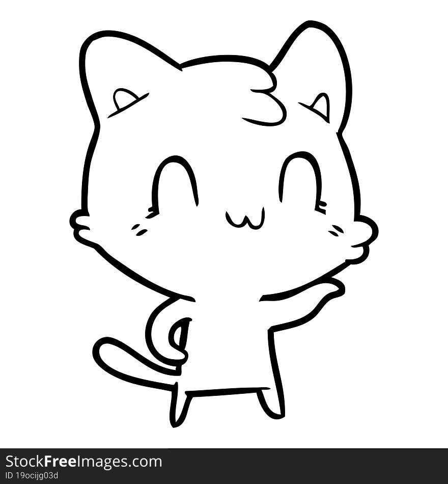 cartoon happy cat. cartoon happy cat