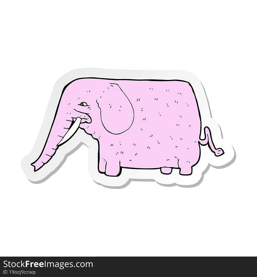 sticker of a cartoon funny elephant