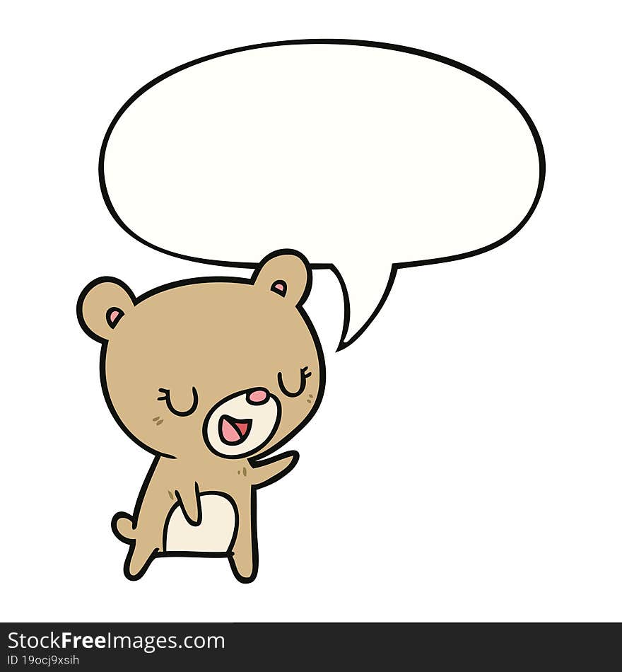 Cartoon Bear And Speech Bubble