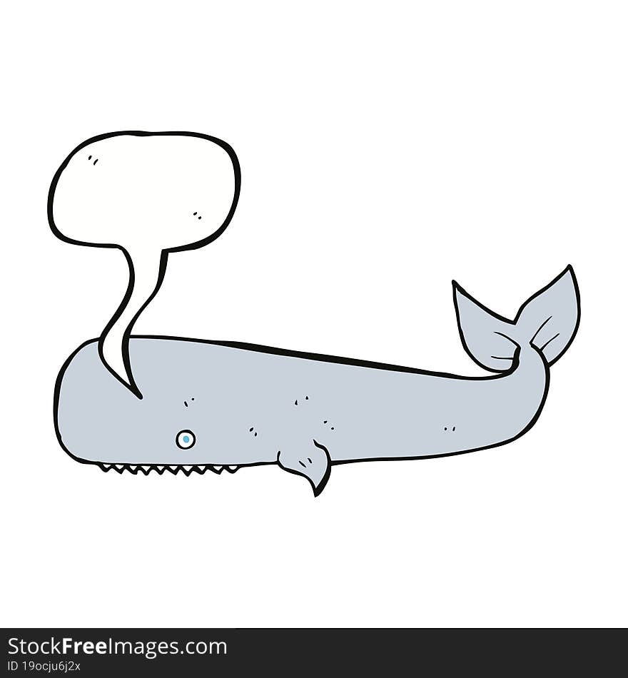 cartoon whale with speech bubble