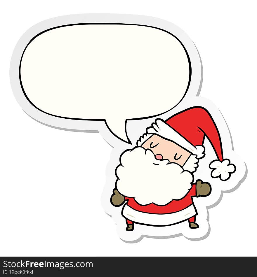 cartoon santa claus with speech bubble sticker