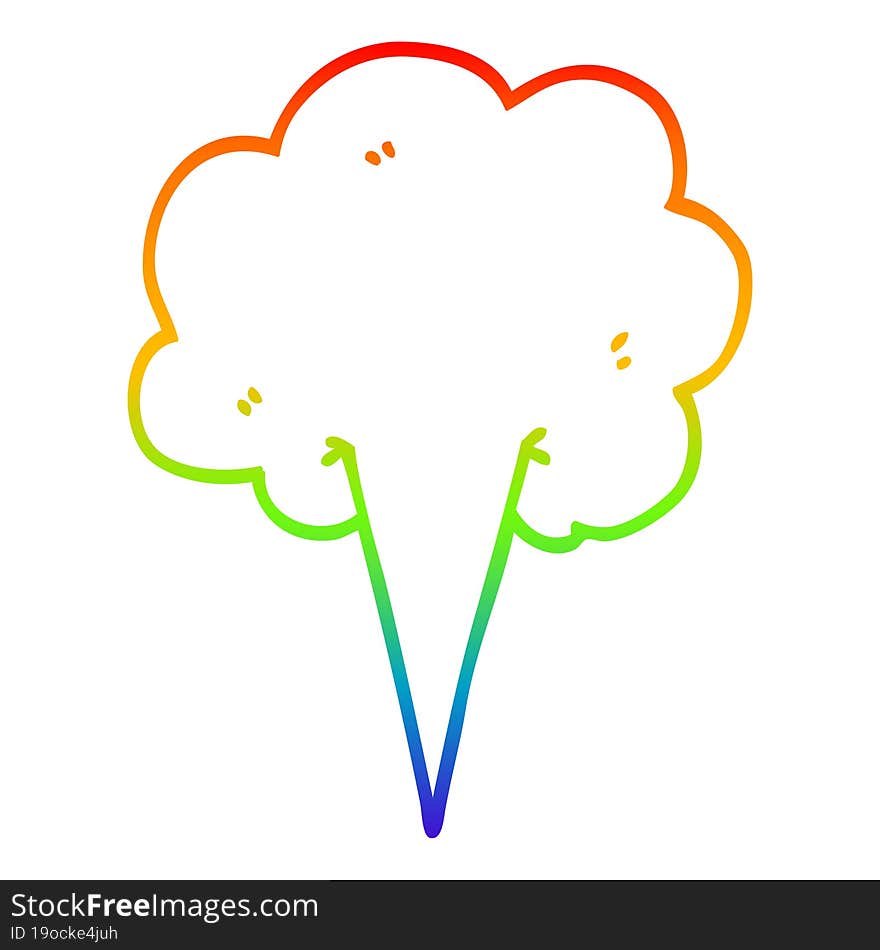 rainbow gradient line drawing cartoon gust of air