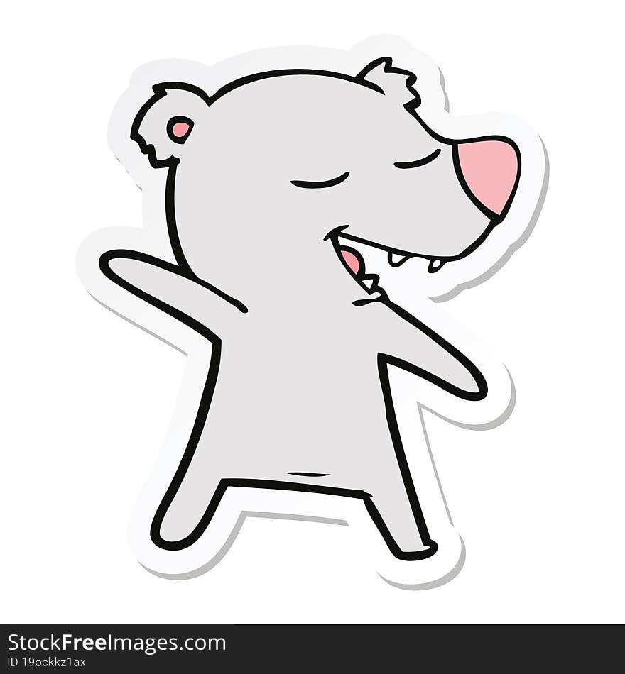 Sticker Of A Cartoon Bear