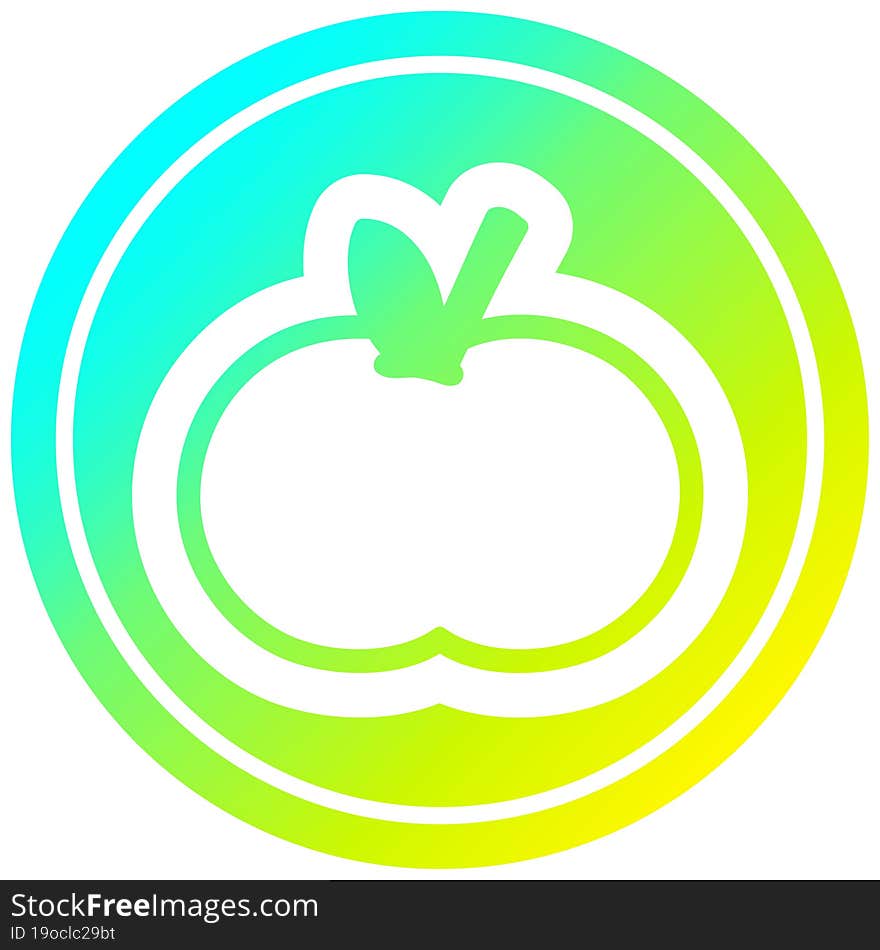 organic apple circular in cold gradient spectrum