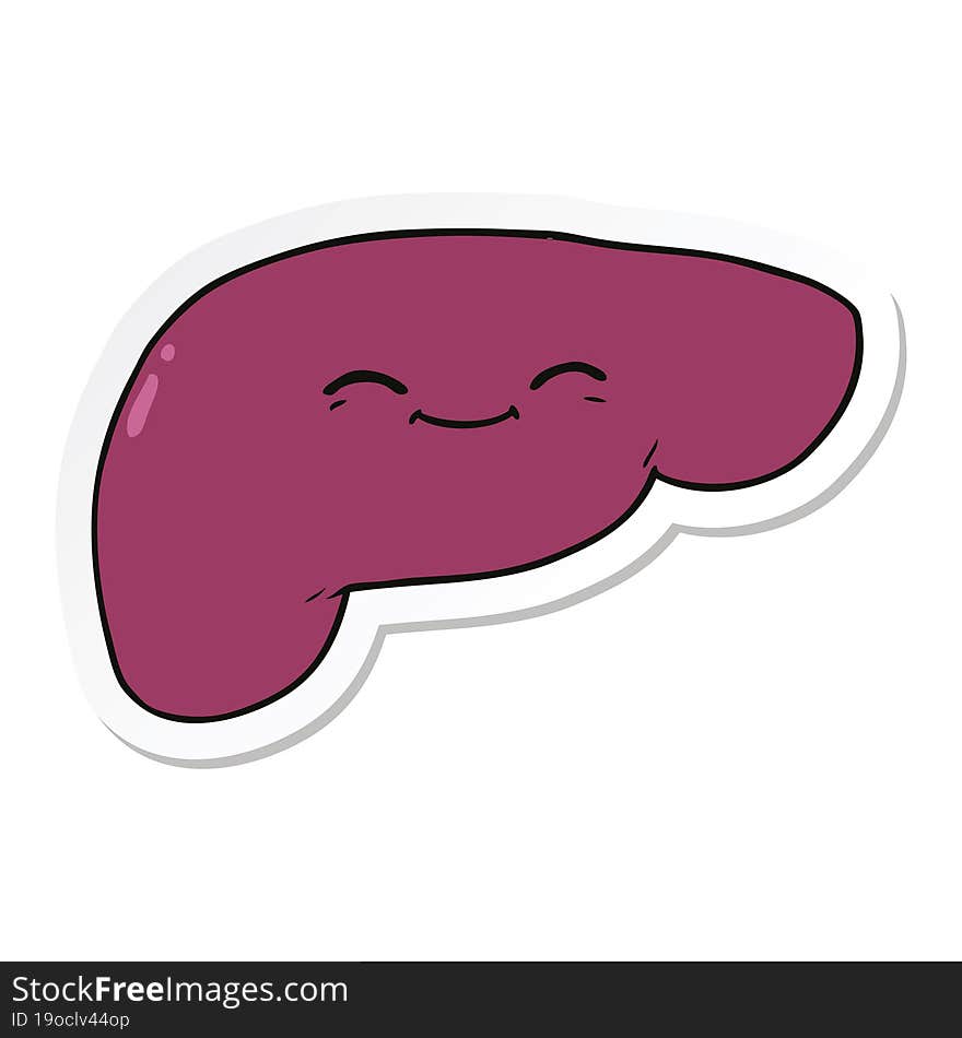 sticker of a cartoon liver