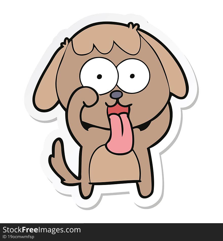 sticker of a cute cartoon dog