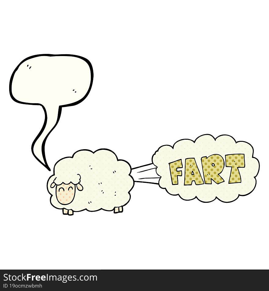 comic book speech bubble cartoon farting sheep