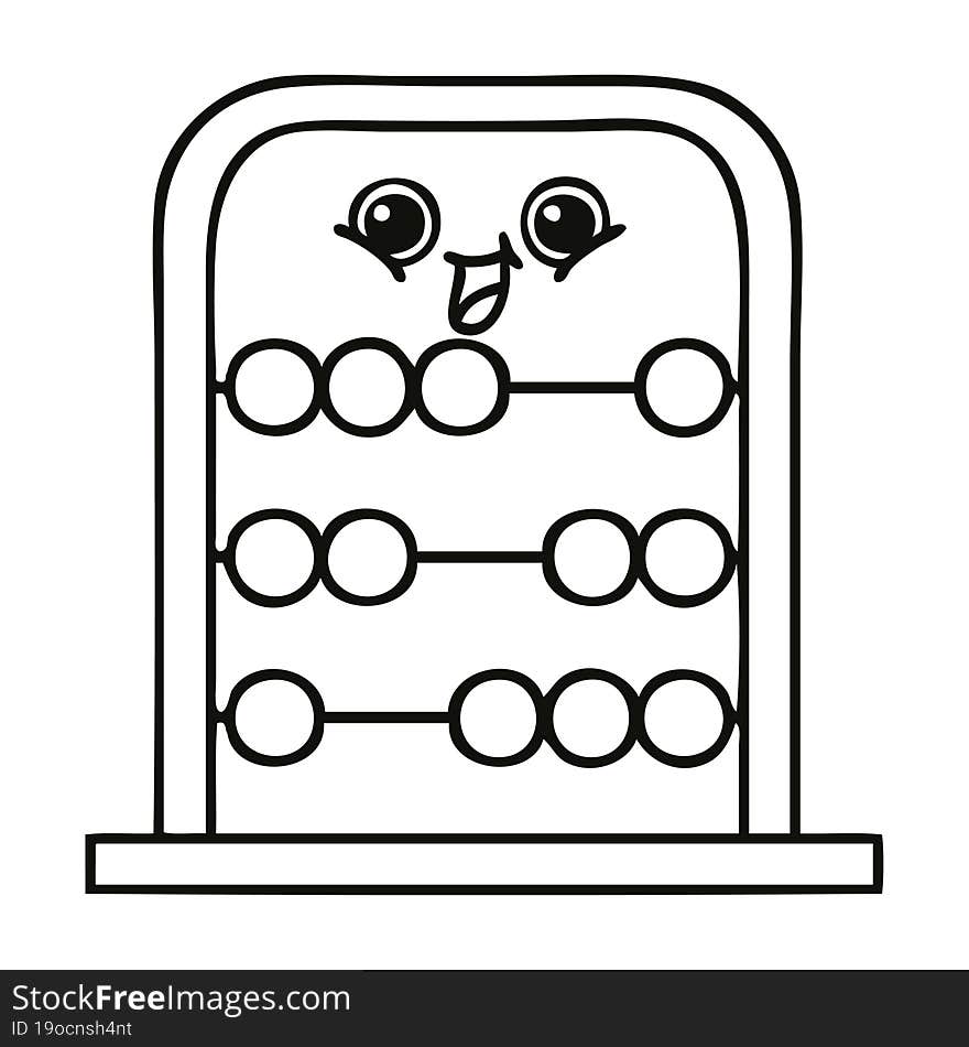 line drawing cartoon abacus