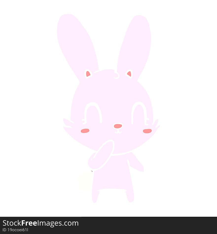 cute flat color style cartoon rabbit