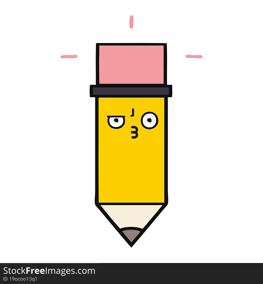 cute cartoon of a pencil. cute cartoon of a pencil