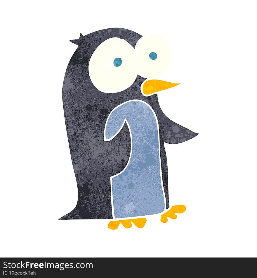 retro cartoon penguin