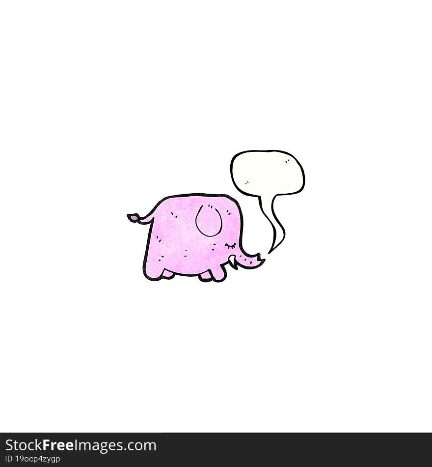 Pink Elephant With Speech Bubble Cartoon