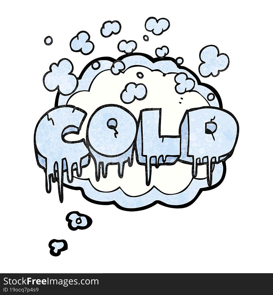 freehand drawn thought bubble textured cartoon cold text symbol