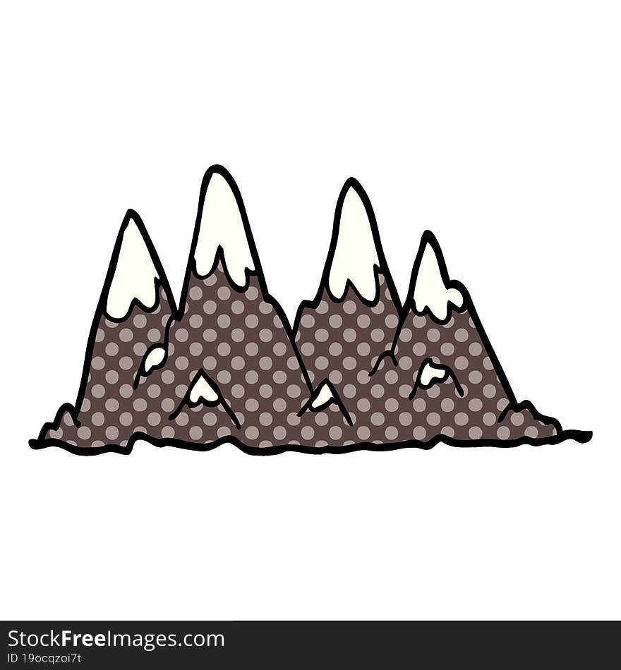 cartoon doodle mountain range