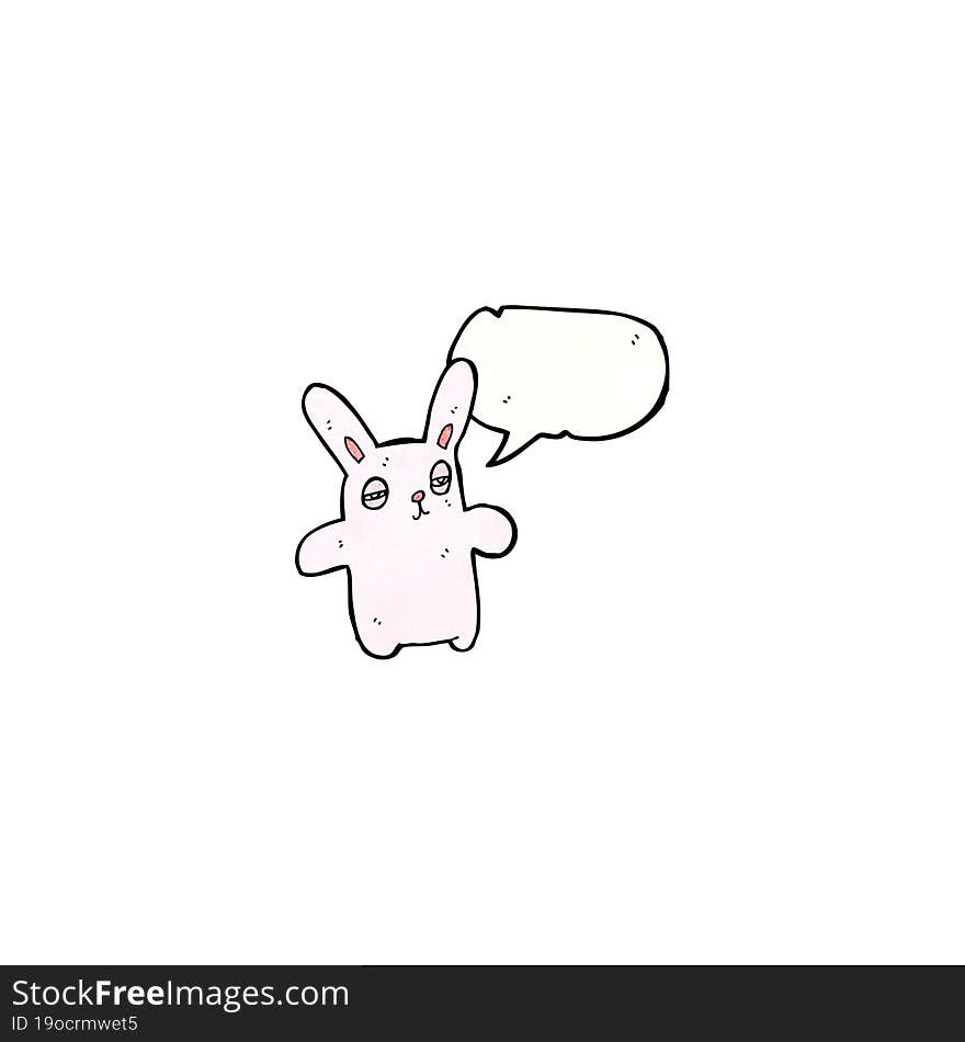 cartoon tired pink rabbit