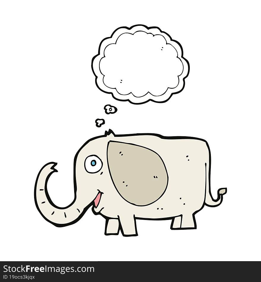 cartoon baby elephant with thought bubble