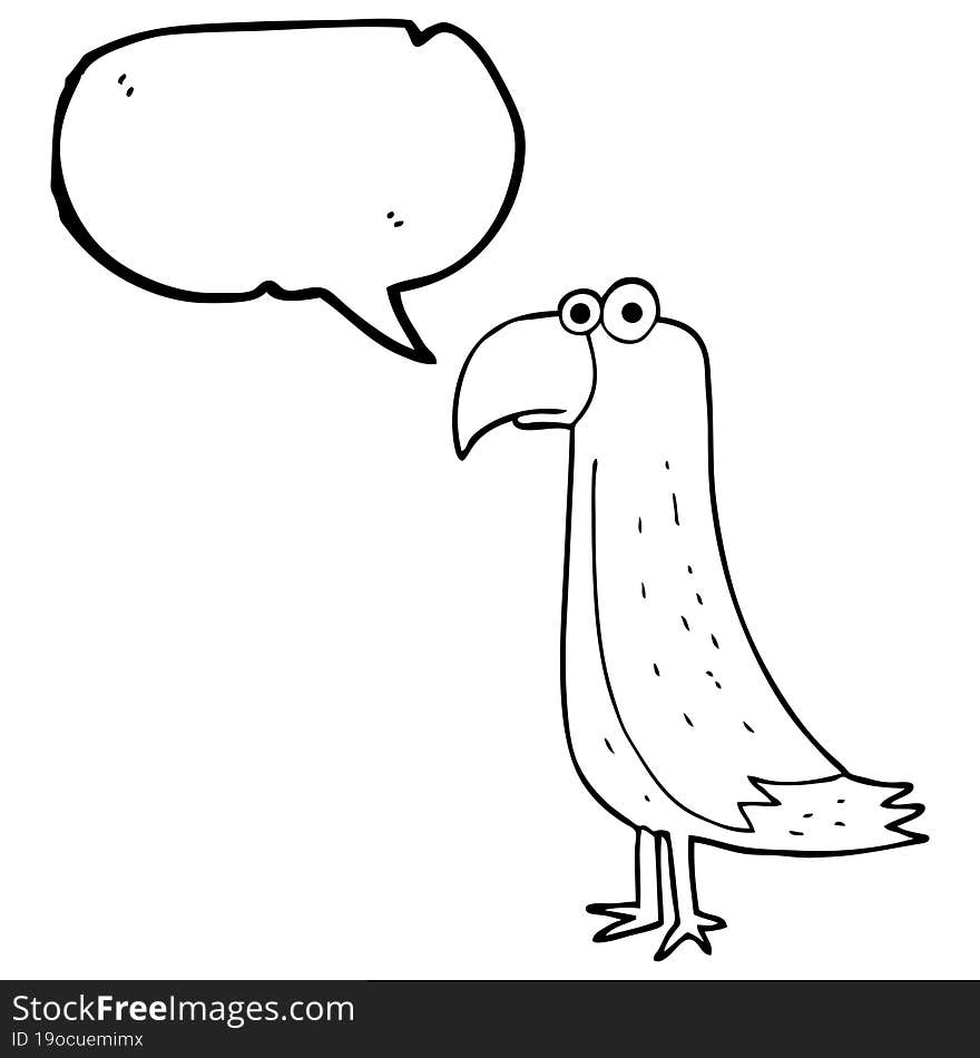 Speech Bubble Cartoon Parrot