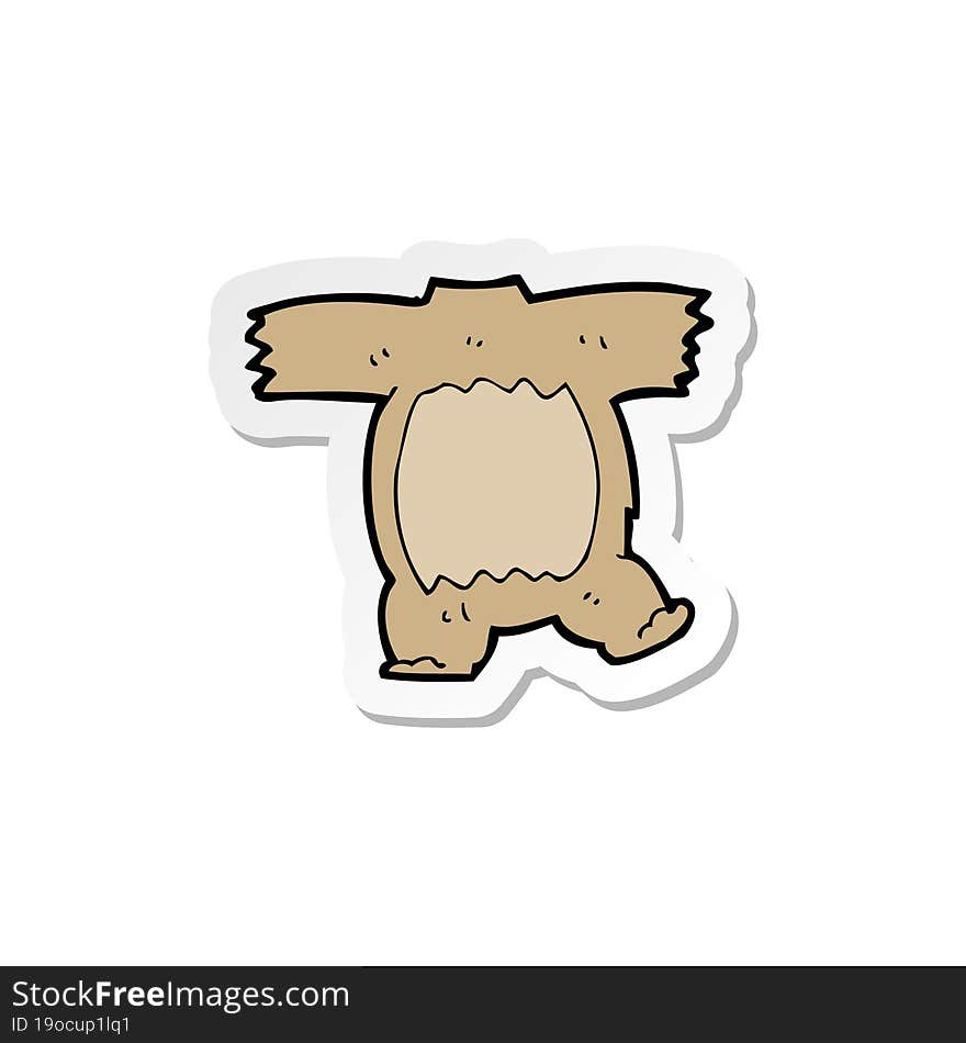 sticker of a cartoon teddy bear body