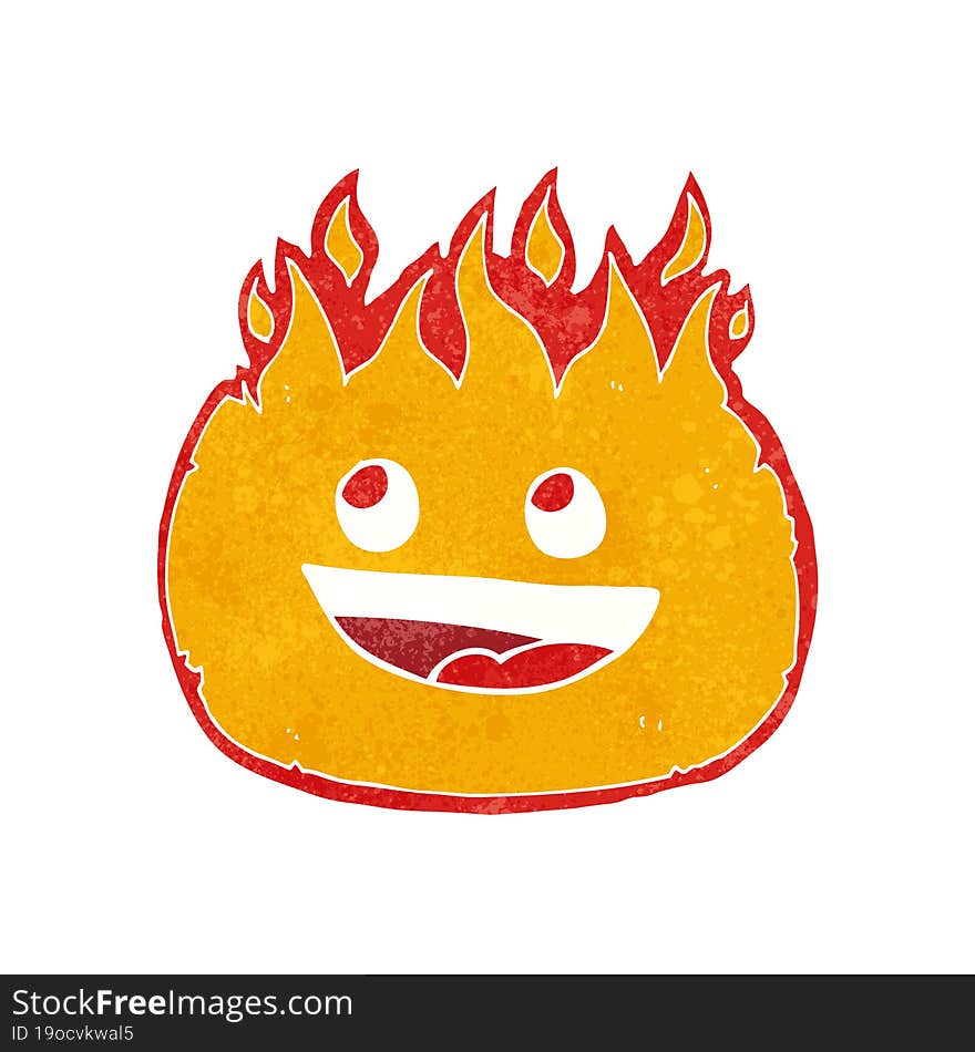 cartoon happy fire