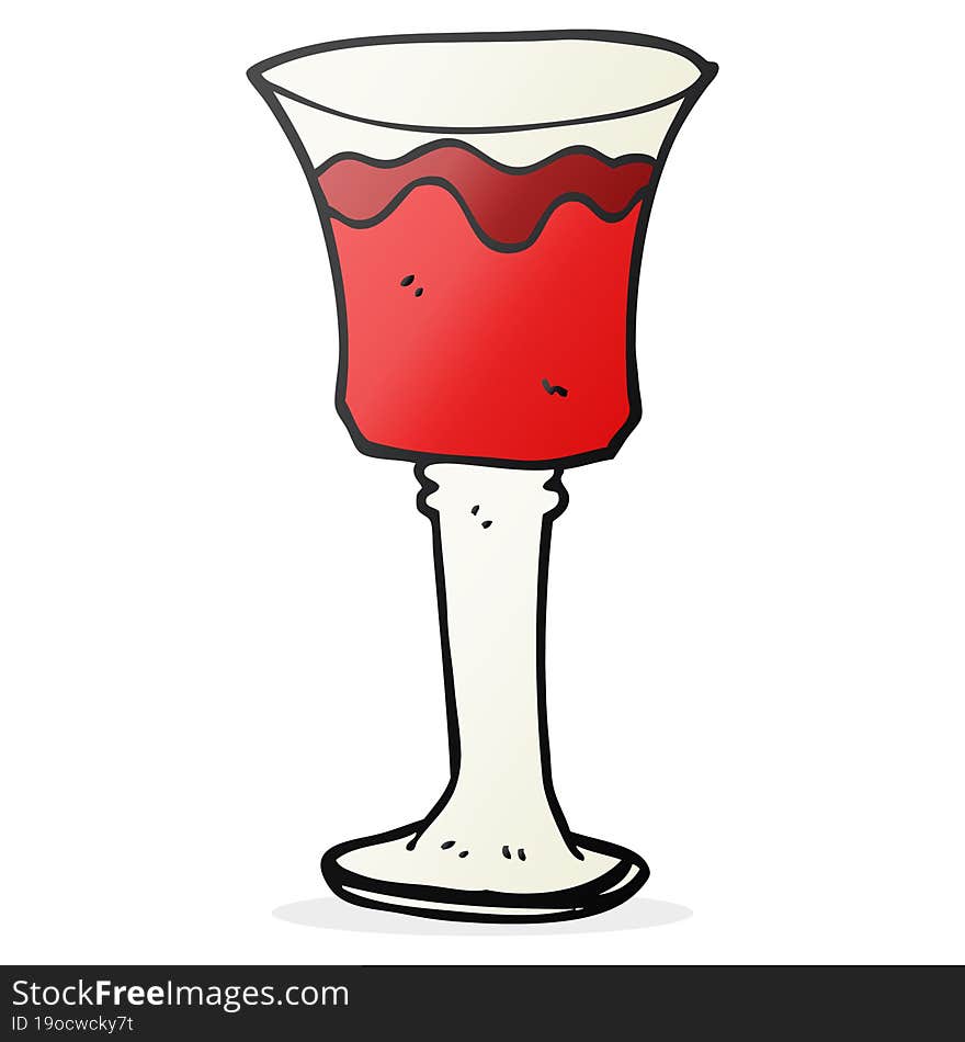 freehand drawn cartoon goblet of wine