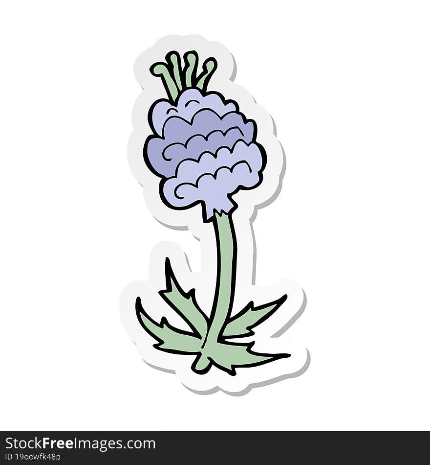 sticker of a cartoon flower