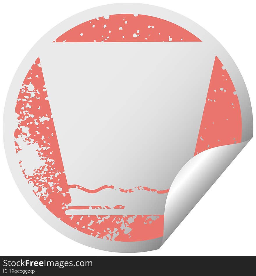 quirky distressed circular peeling sticker symbol whisky tumbler