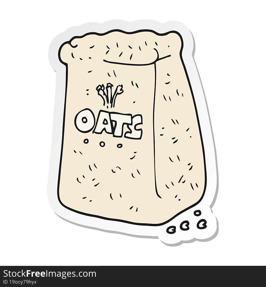 sticker of a cartoon oats