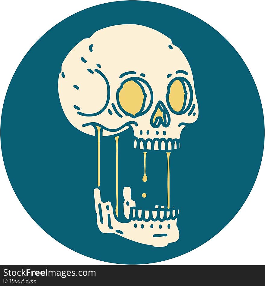 tattoo style icon of a skull