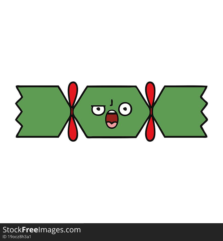 cute cartoon of a christmas cracker