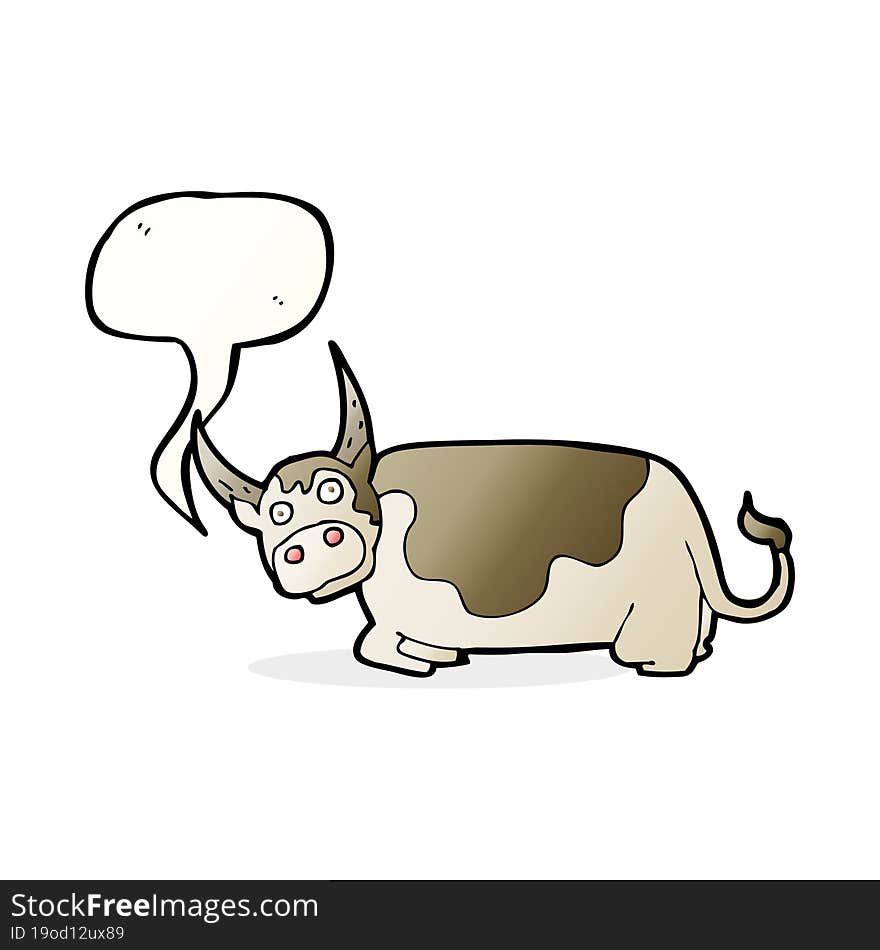 cartoon bull with speech bubble