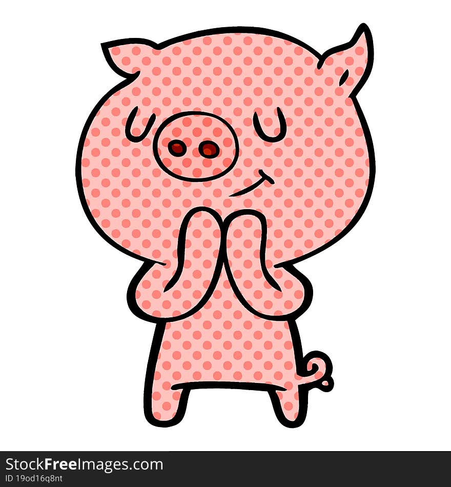 happy cartoon pig. happy cartoon pig