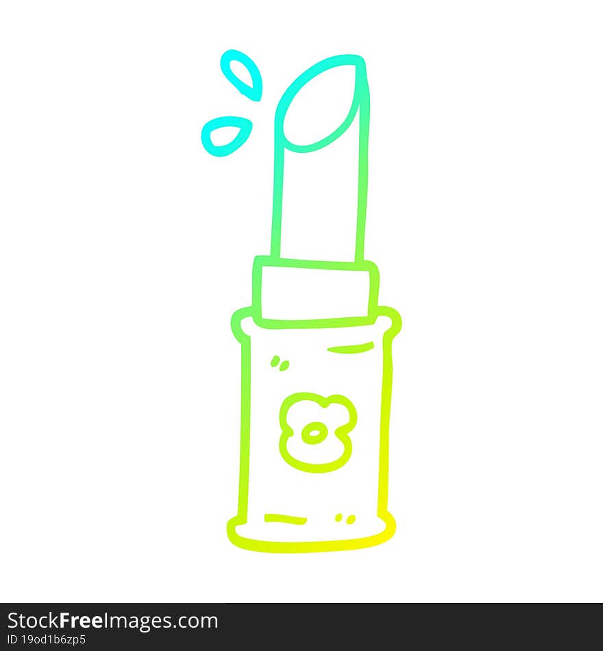 cold gradient line drawing of a cartoon lipstick