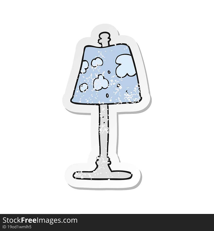 Retro Distressed Sticker Of A Cartoon Lamp