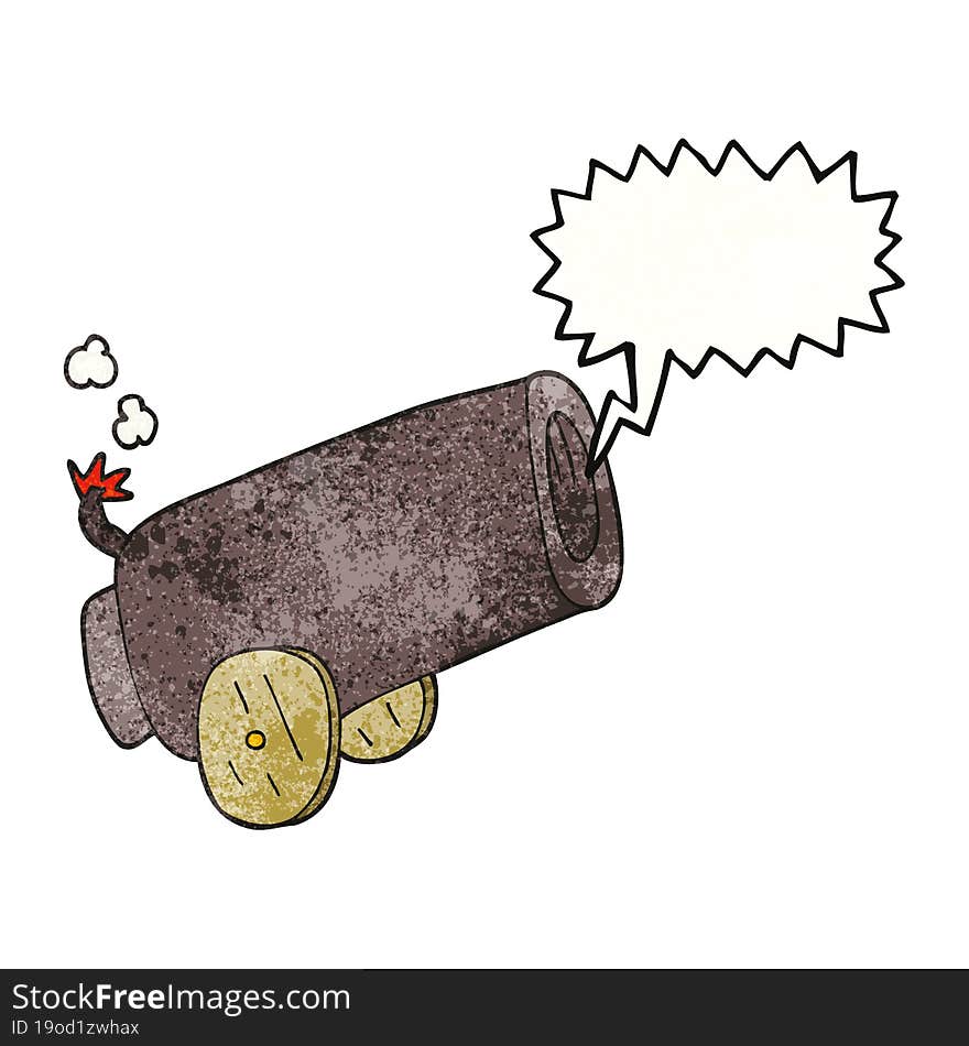 Speech Bubble Textured Cartoon Cannon