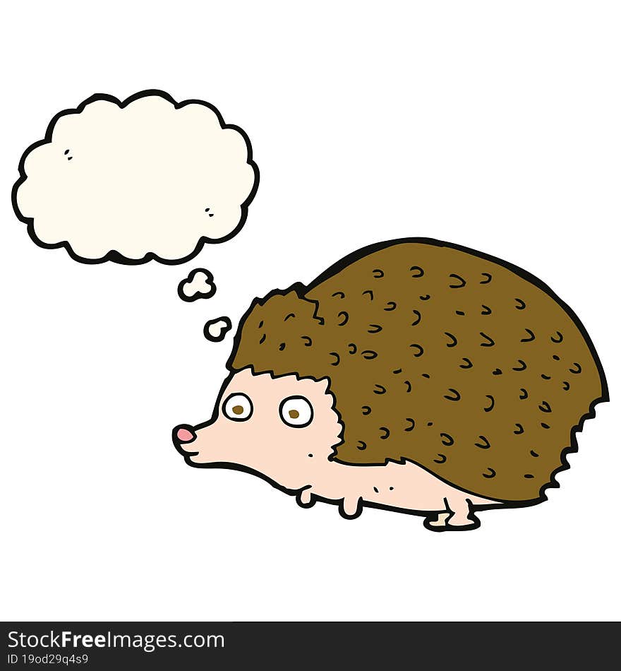 Cartoon Hedgehog With Thought Bubble