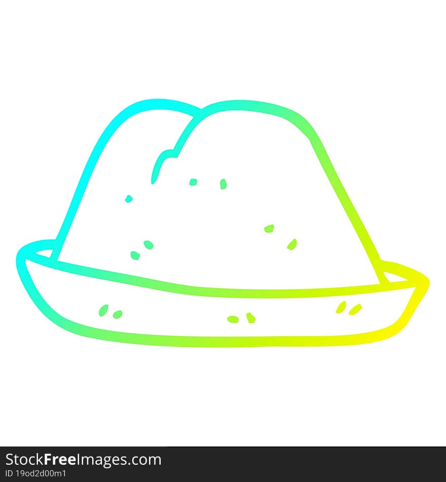 cold gradient line drawing cartoon hat