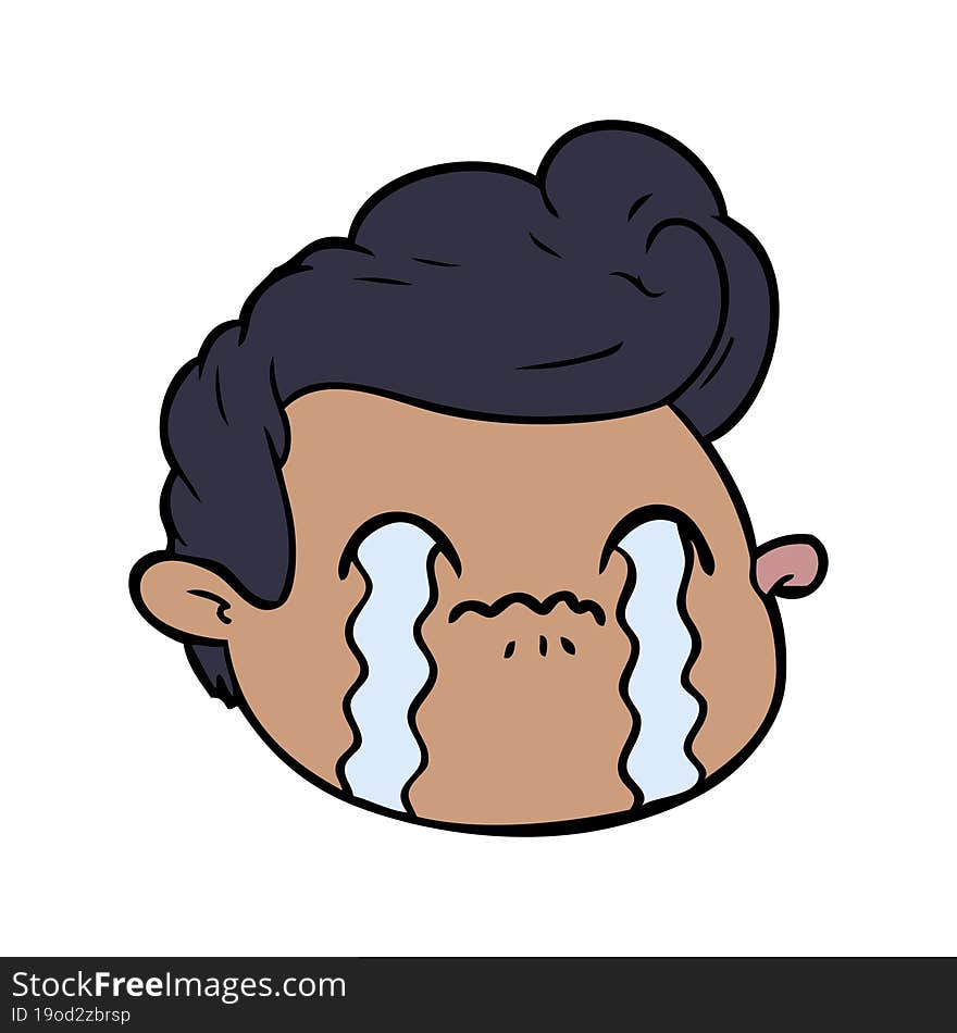 cartoon crying boy. cartoon crying boy