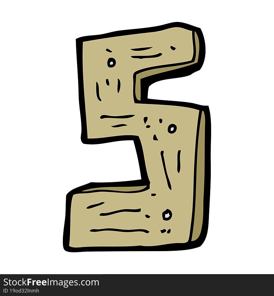 Cartoon Wooden Number