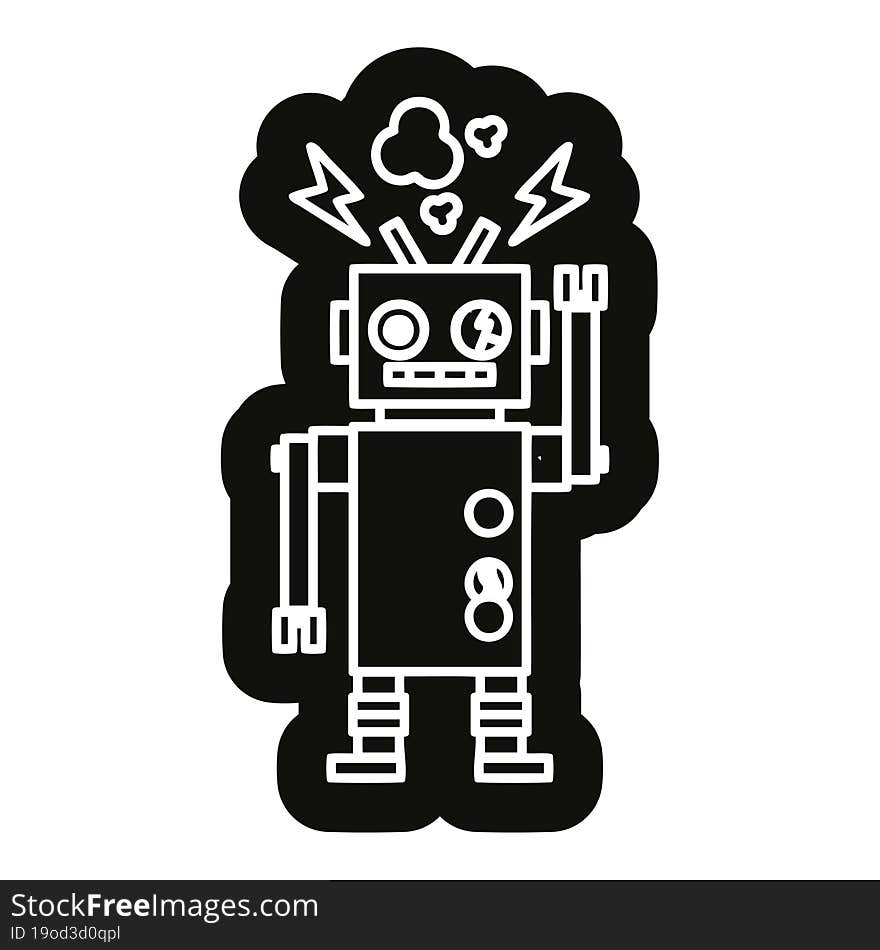 malfunctioning robot icon symbol