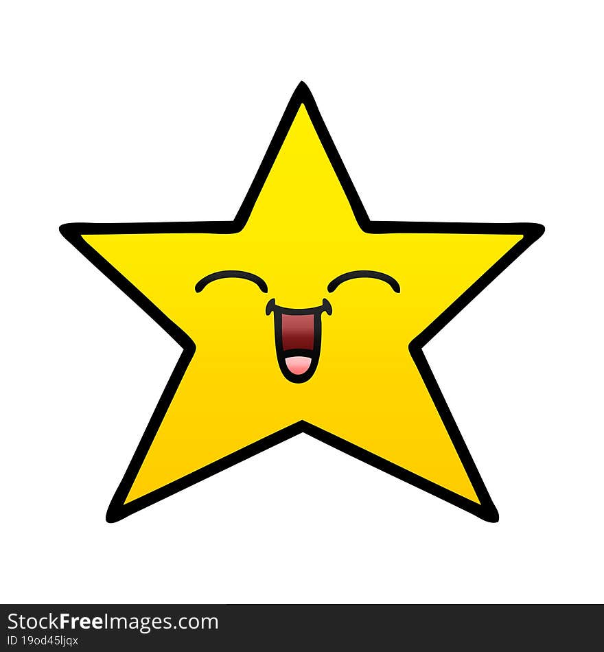 gradient shaded cartoon gold star