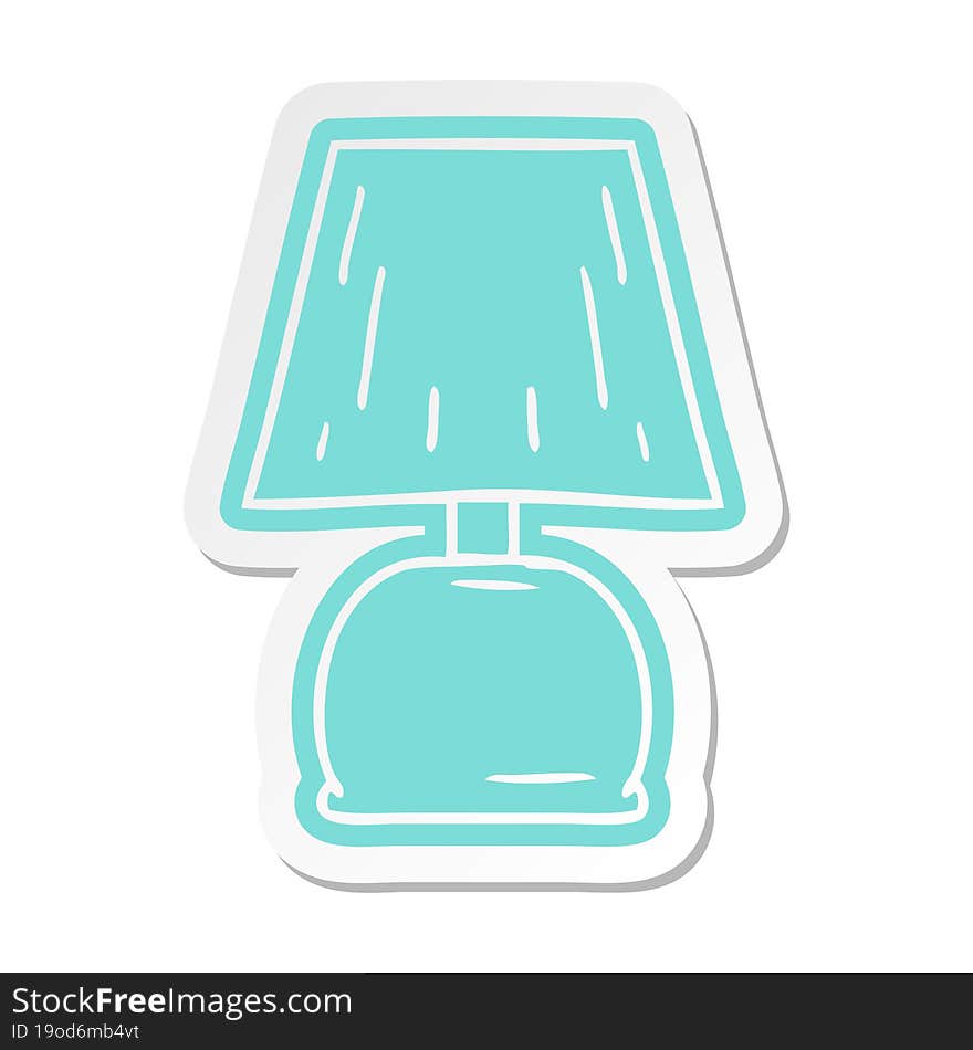 cartoon sticker of a bed side lamp