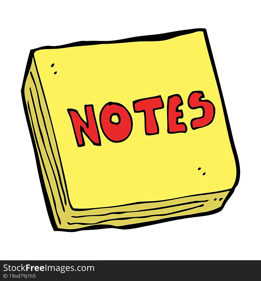 cartoon notes pad