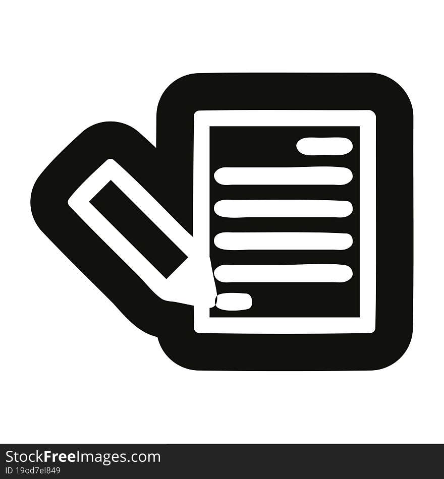 Document And Pencil Icon