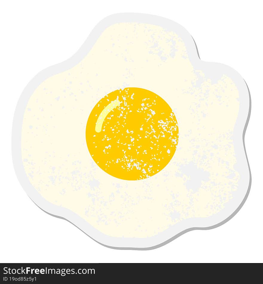 Fried Egg Grunge Sticker